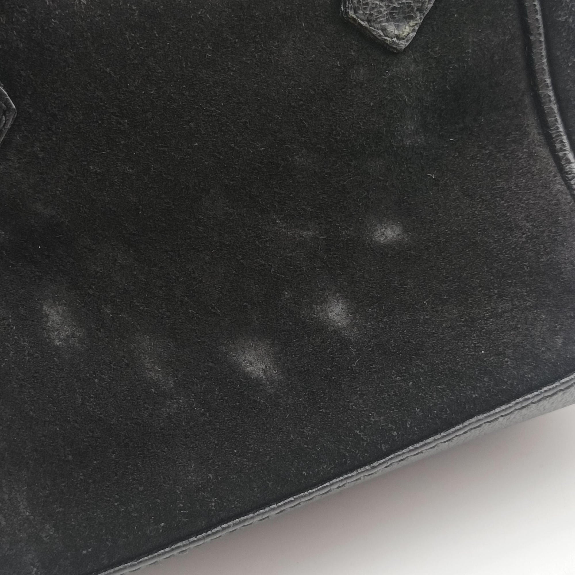 Pre-owned Gucci bamboo Black Suede× Leather 007.17 shoulderbag | stylenewstar