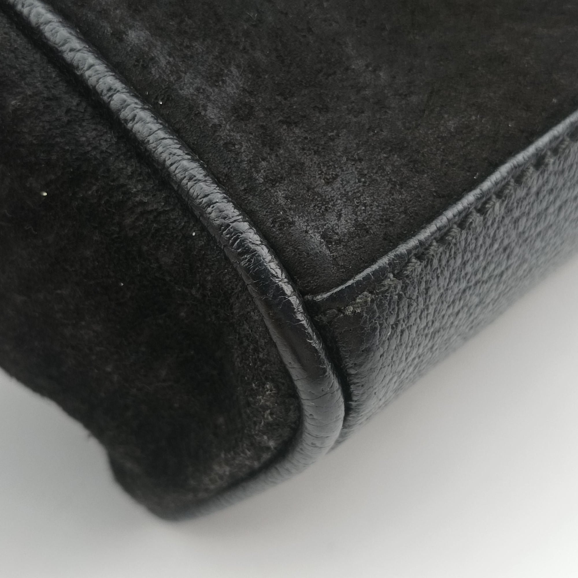 Pre-owned Gucci bamboo Black Suede× Leather 007.17 shoulderbag | stylenewstar