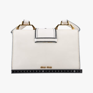 Pre-owned Miu Miu Miu Lady White Leather  shoulderbag | stylenewstar