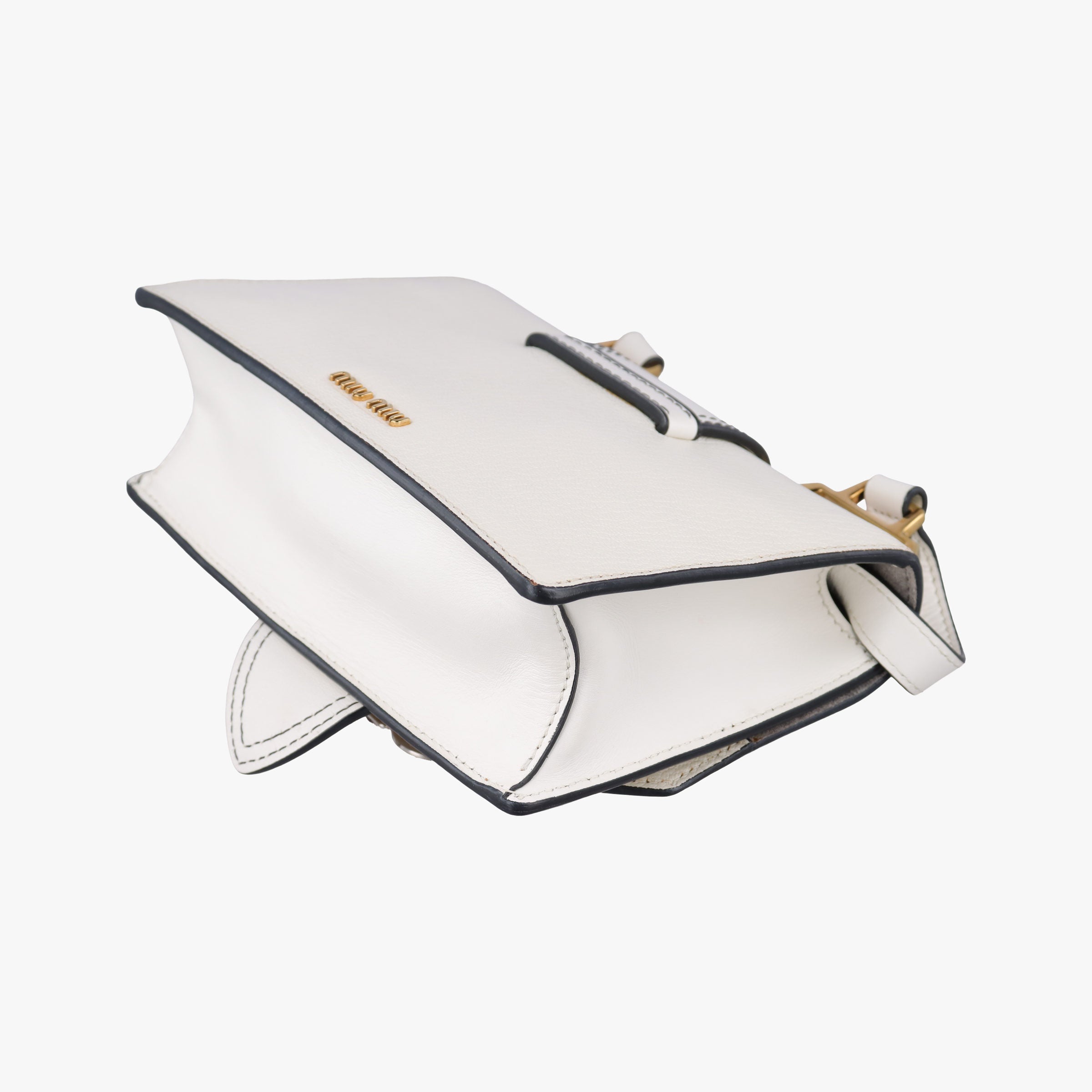 Pre-owned Miu Miu Miu Lady White Leather  shoulderbag | stylenewstar