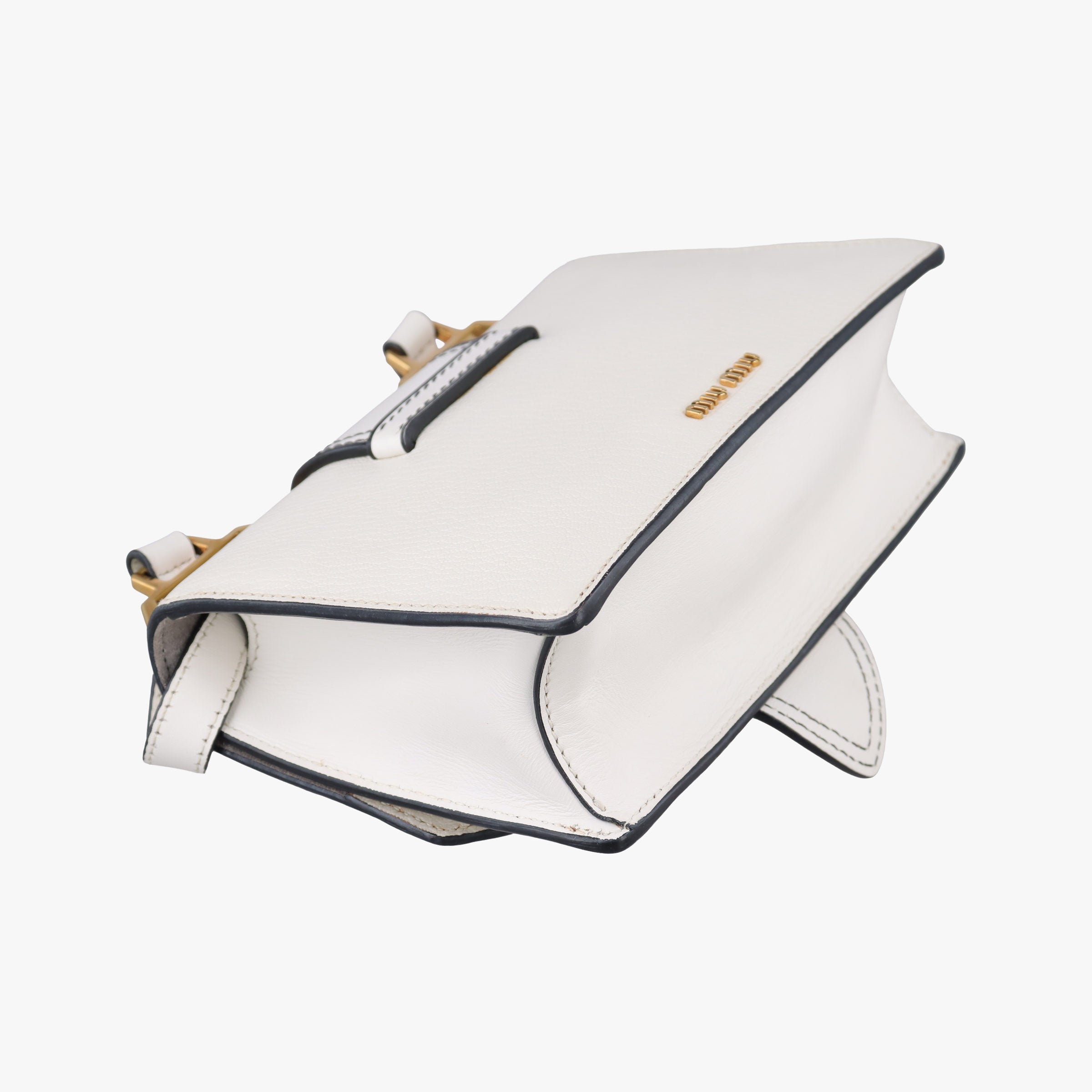 Pre-owned Miu Miu Miu Lady White Leather  shoulderbag | stylenewstar