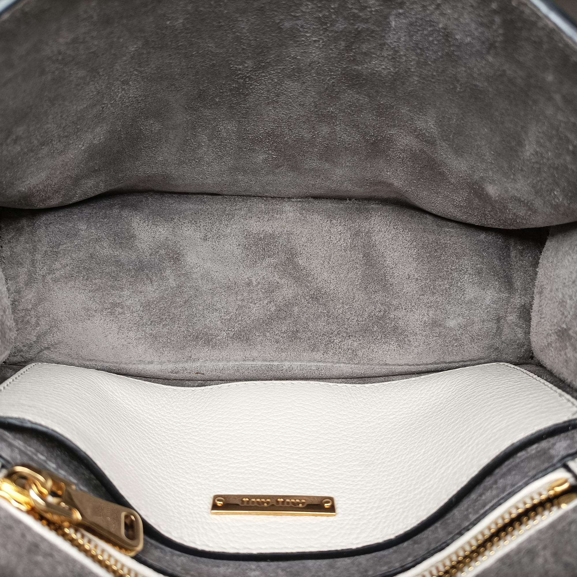 Pre-owned Miu Miu Miu Lady White Leather  shoulderbag | stylenewstar