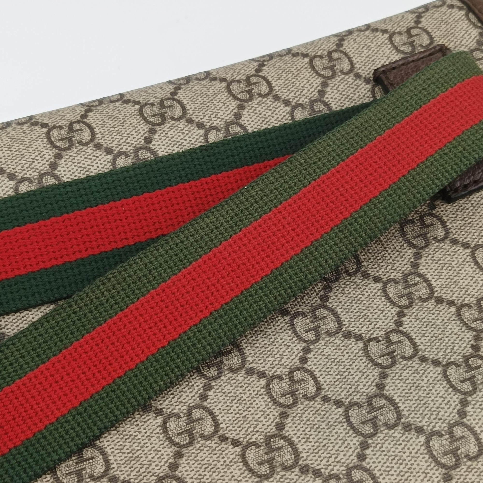 Pre-owned Gucci NEO VINTAGE GG Supreme Brown PVC coated canvas×Leather 493930 bum bag/waist bag | stylenewstar