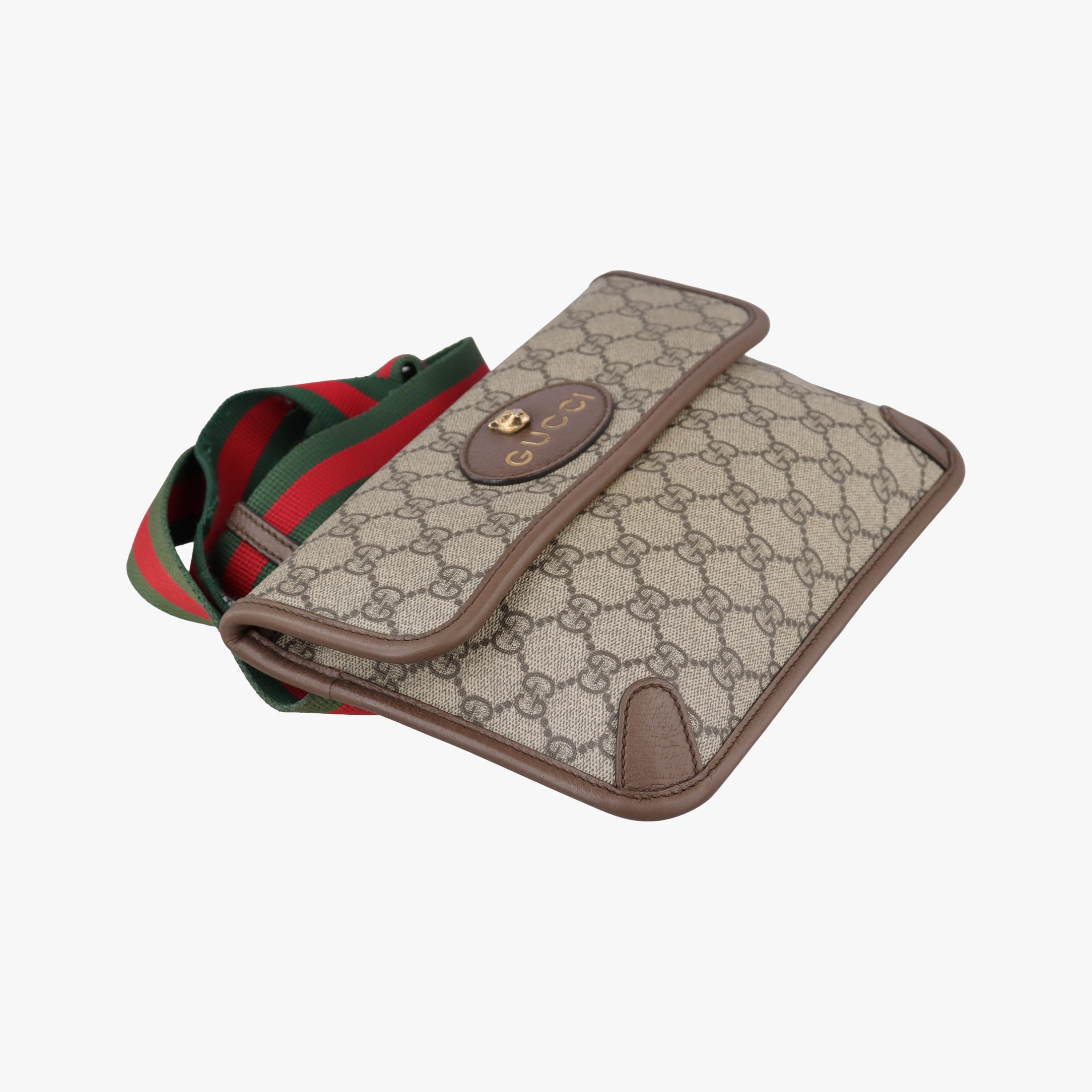 Pre-owned Gucci NEO VINTAGE GG Supreme Brown PVC coated canvas×Leather 493930 bum bag/waist bag | stylenewstar