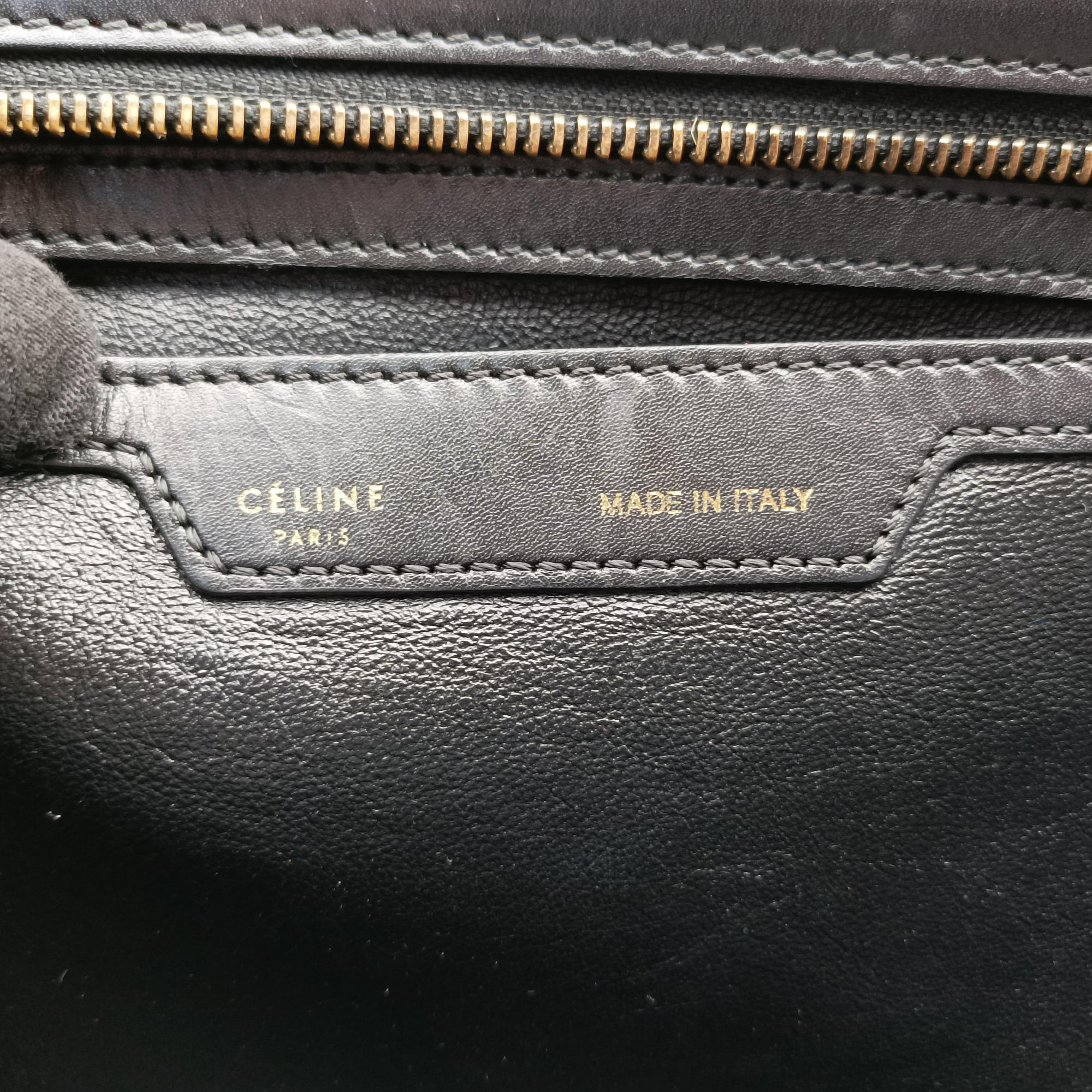 Pre-owned Celine Trapeze Beige×black×blue Suede × leather  shoulderbag | stylenewstar