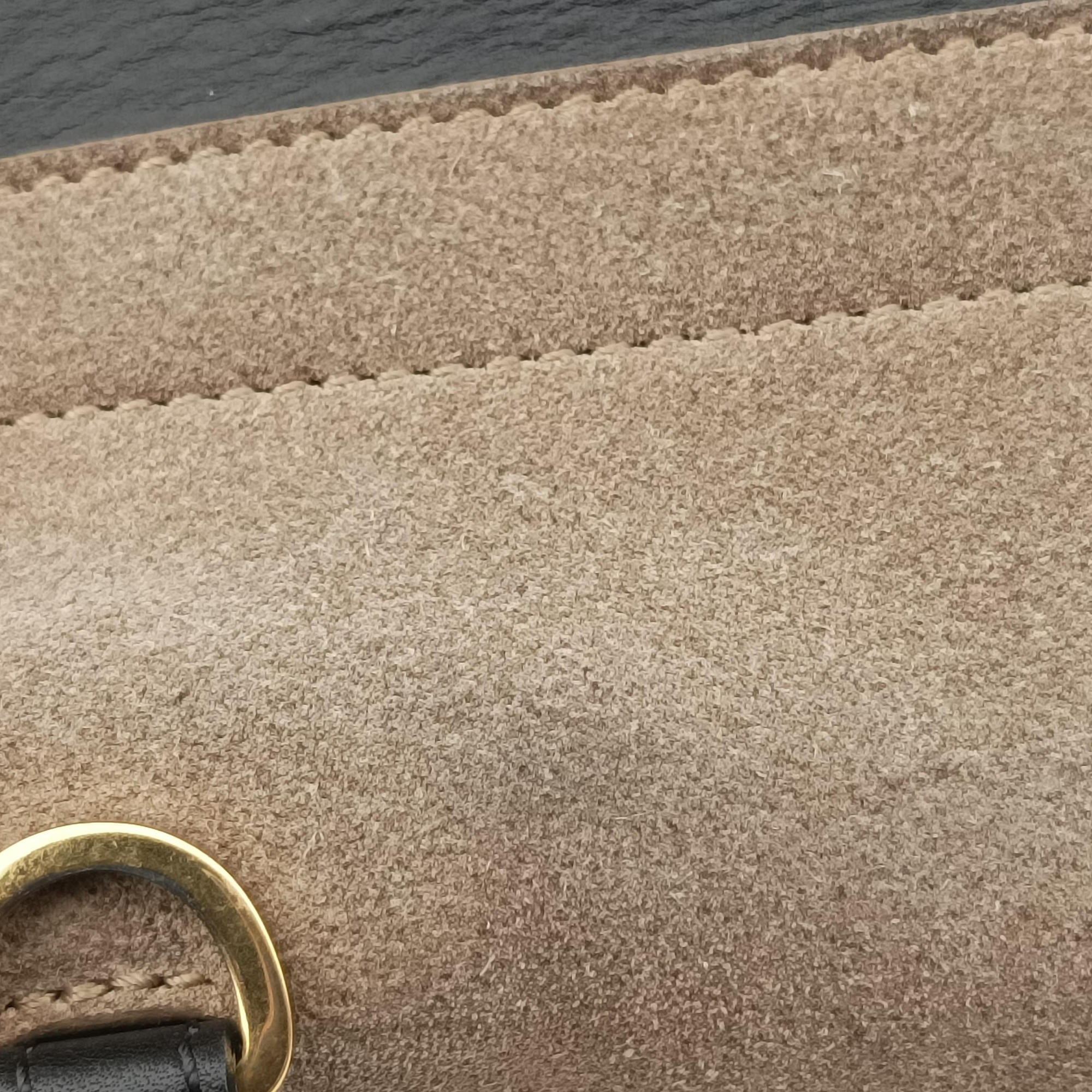 Pre-owned Celine Trapeze Beige×black×blue Suede × leather  shoulderbag | stylenewstar