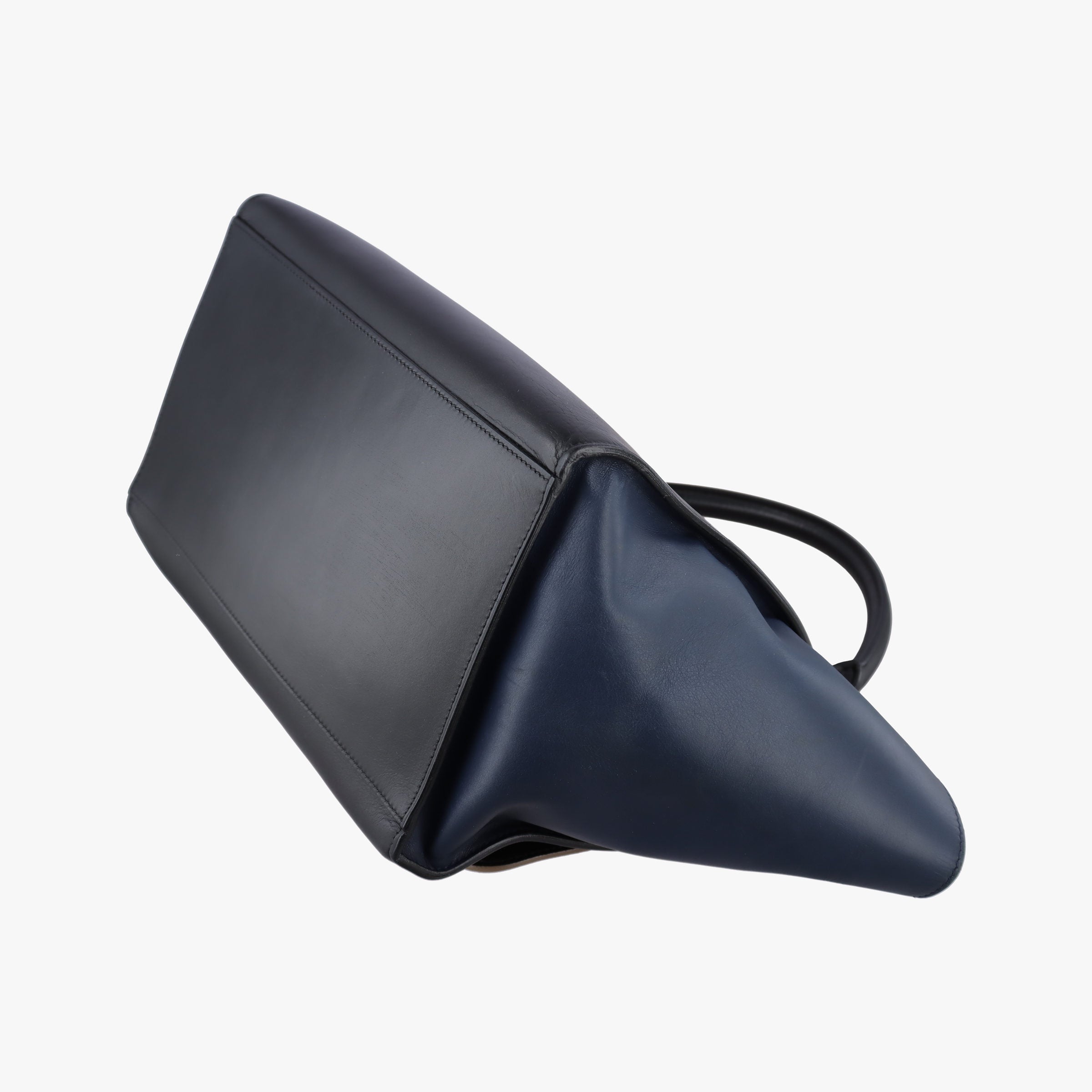 Pre-owned Celine Trapeze Beige×black×blue Suede × leather  shoulderbag | stylenewstar