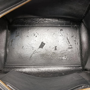 Pre-owned Celine Trapeze Beige×black×blue Suede × leather  shoulderbag | stylenewstar