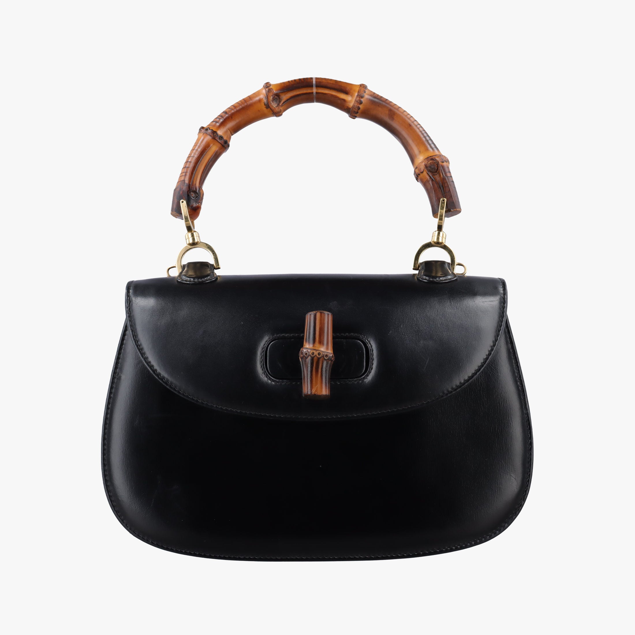 Pre-owned Gucci Bamboo Black Leather 000-21 handbag | stylenewstar