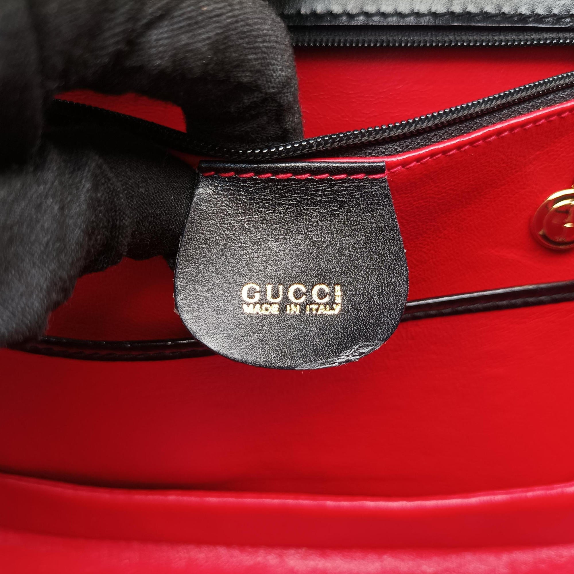 Pre-owned Gucci Bamboo Black Leather 000-21 handbag | stylenewstar