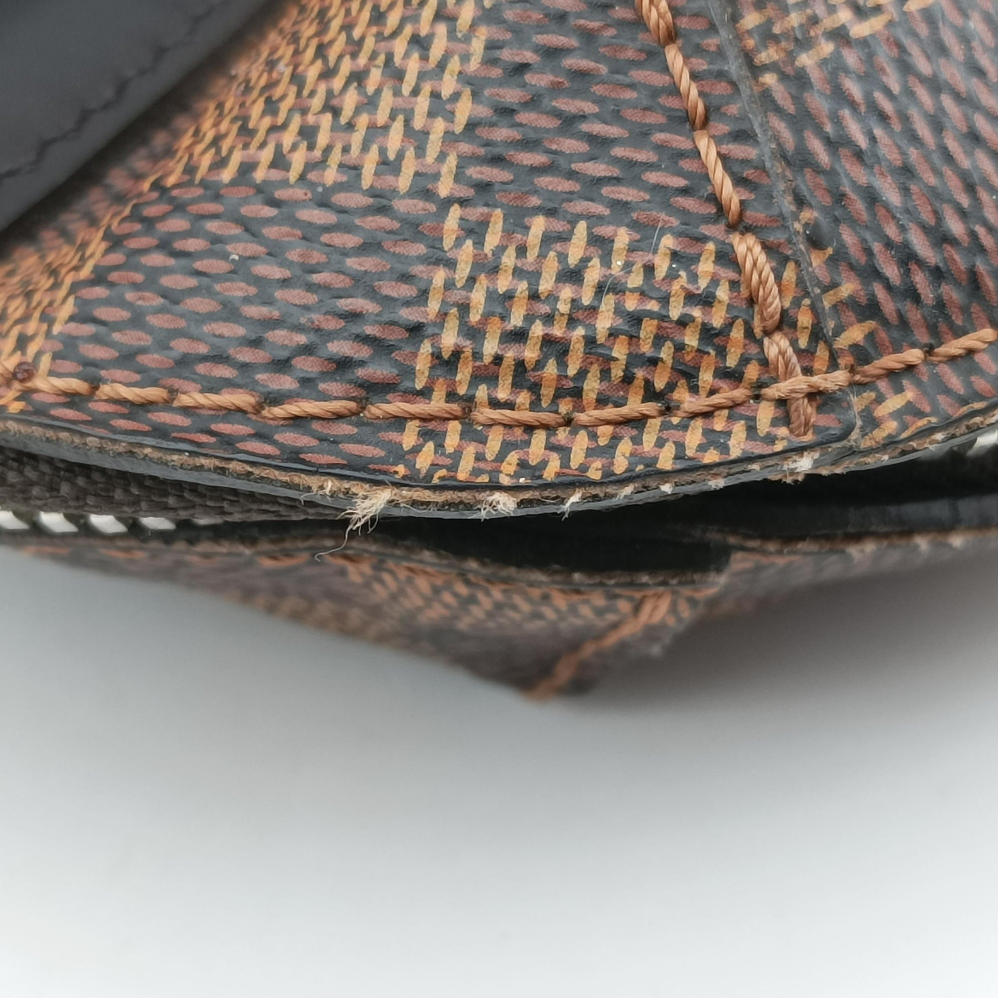 Pre-owned Louis Vuitton PDJ Port Document Jour Ebene x Noir Damier canvas x leather N41438 handbag | stylenewstar