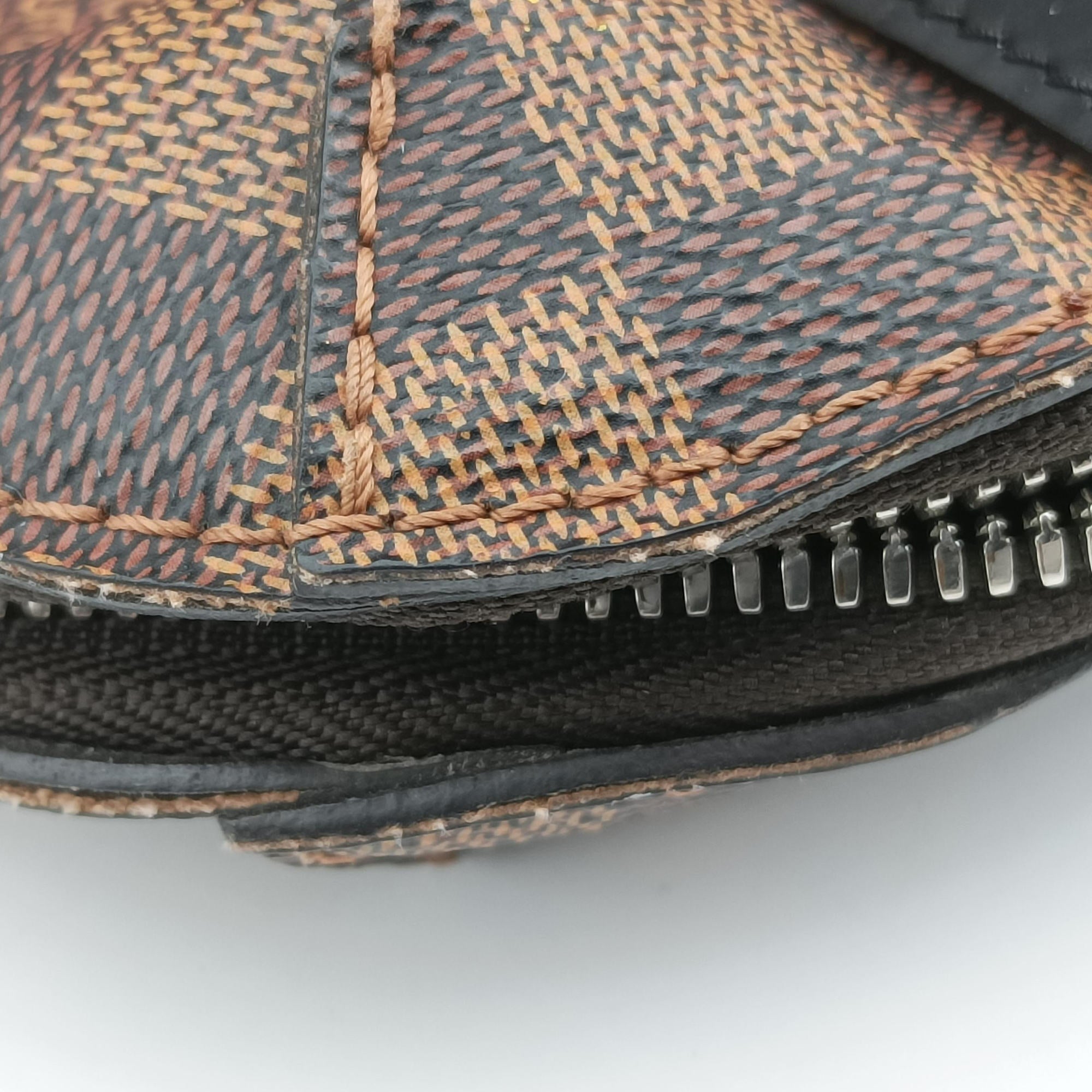Pre-owned Louis Vuitton PDJ Port Document Jour Ebene x Noir Damier canvas x leather N41438 handbag | stylenewstar