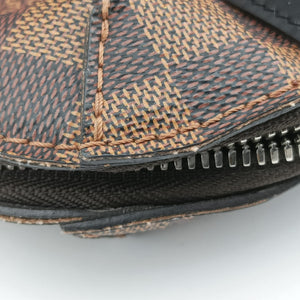 Pre-owned Louis Vuitton PDJ Port Document Jour Ebene x Noir Damier canvas x leather N41438 handbag | stylenewstar