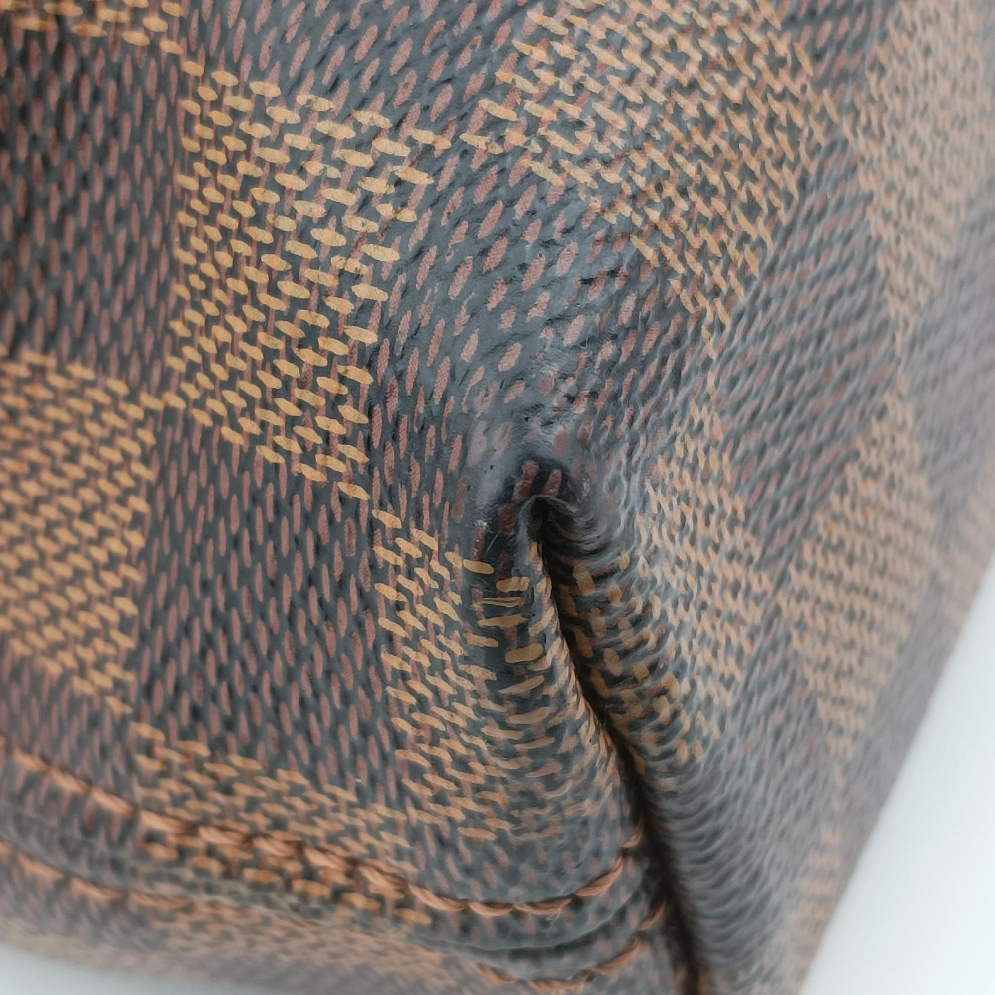 Pre-owned Louis Vuitton PDJ Port Document Jour Ebene x Noir Damier canvas x leather N41438 handbag | stylenewstar