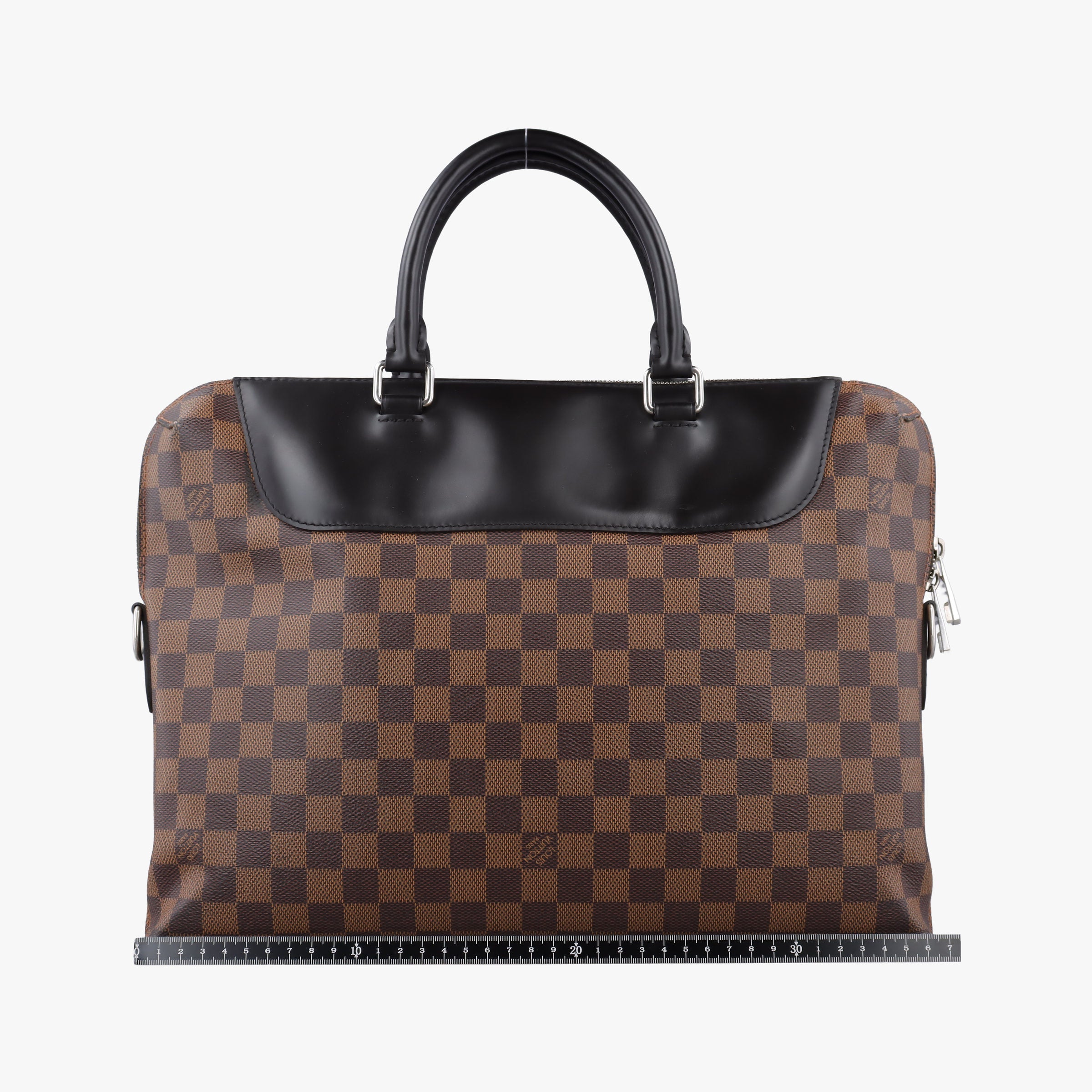 Pre-owned Louis Vuitton PDJ Port Document Jour Ebene x Noir Damier canvas x leather N41438 handbag | stylenewstar