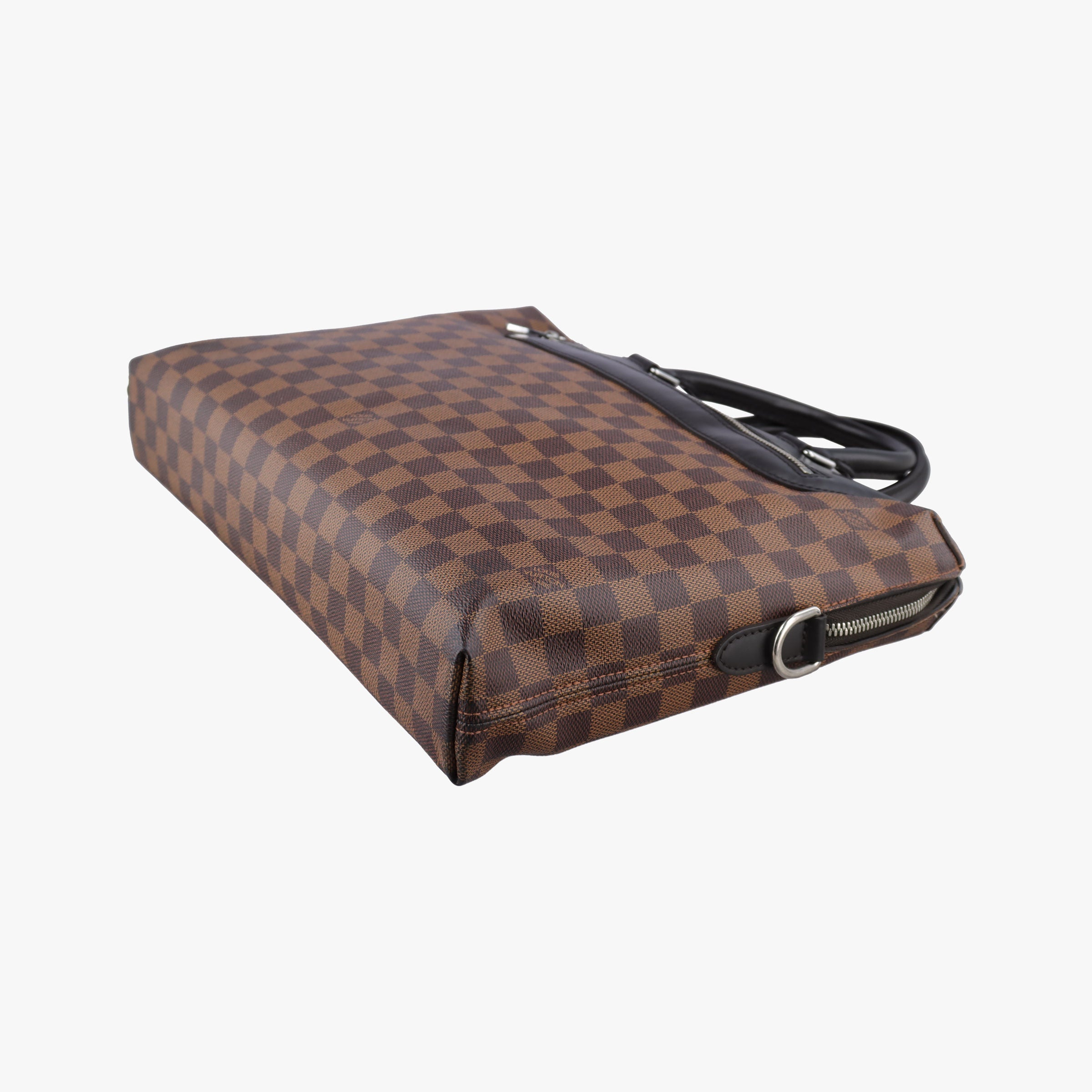 Pre-owned Louis Vuitton PDJ Port Document Jour Ebene x Noir Damier canvas x leather N41438 handbag | stylenewstar