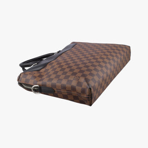 Pre-owned Louis Vuitton PDJ Port Document Jour Ebene x Noir Damier canvas x leather N41438 handbag | stylenewstar