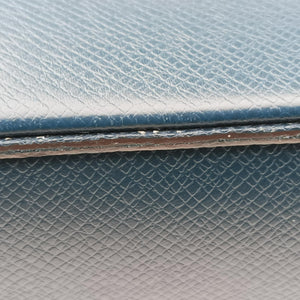 Pre-owned Louis Vuitton Porto Document Business MM Ocean Blue Taiga M32705 handbag | stylenewstar