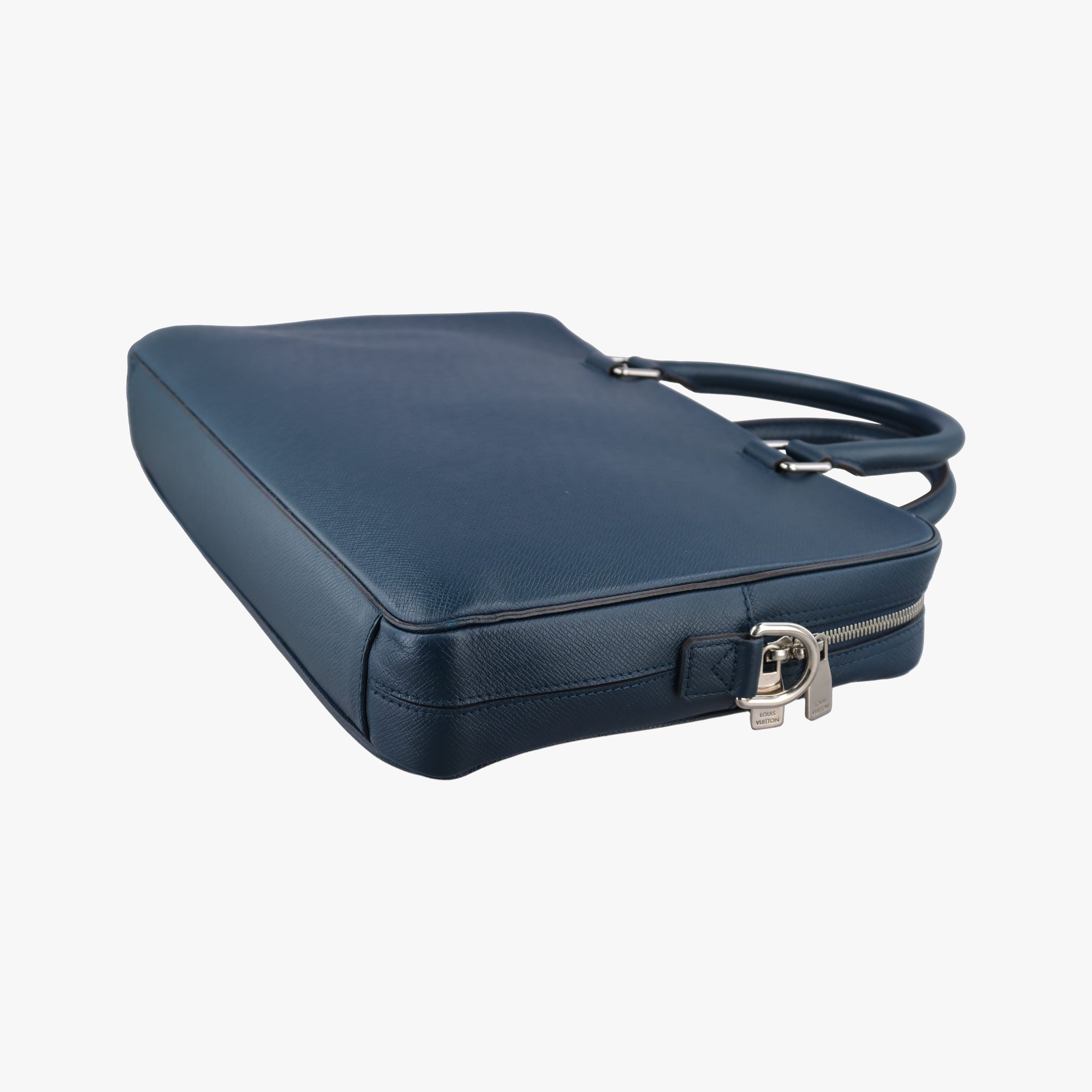 Pre-owned Louis Vuitton Porto Document Business MM Ocean Blue Taiga M32705 handbag | stylenewstar