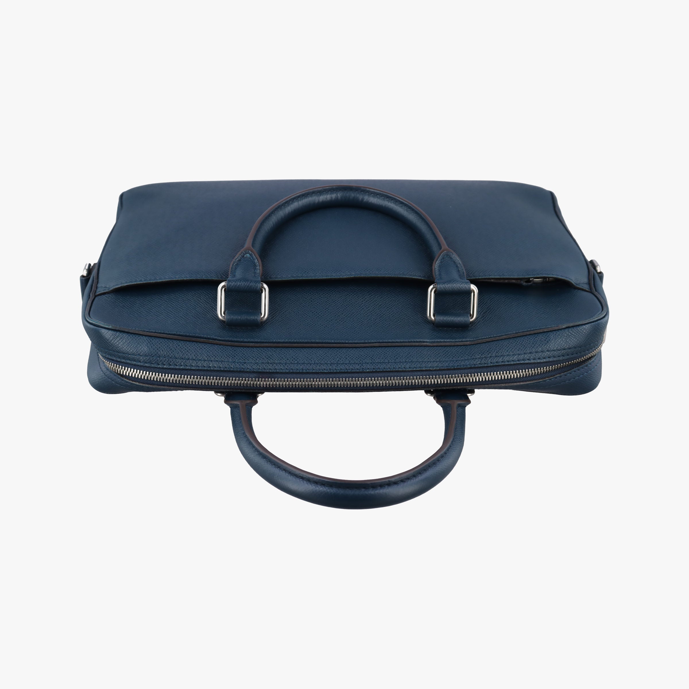 Pre-owned Louis Vuitton Porto Document Business MM Ocean Blue Taiga M32705 handbag | stylenewstar