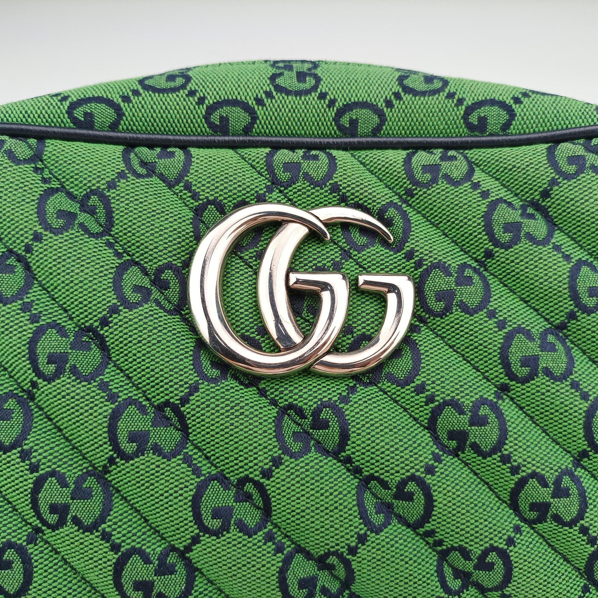 Secondhand Gucci GG Marmont Green canvas 447632 shoulderbag | stylenewstar