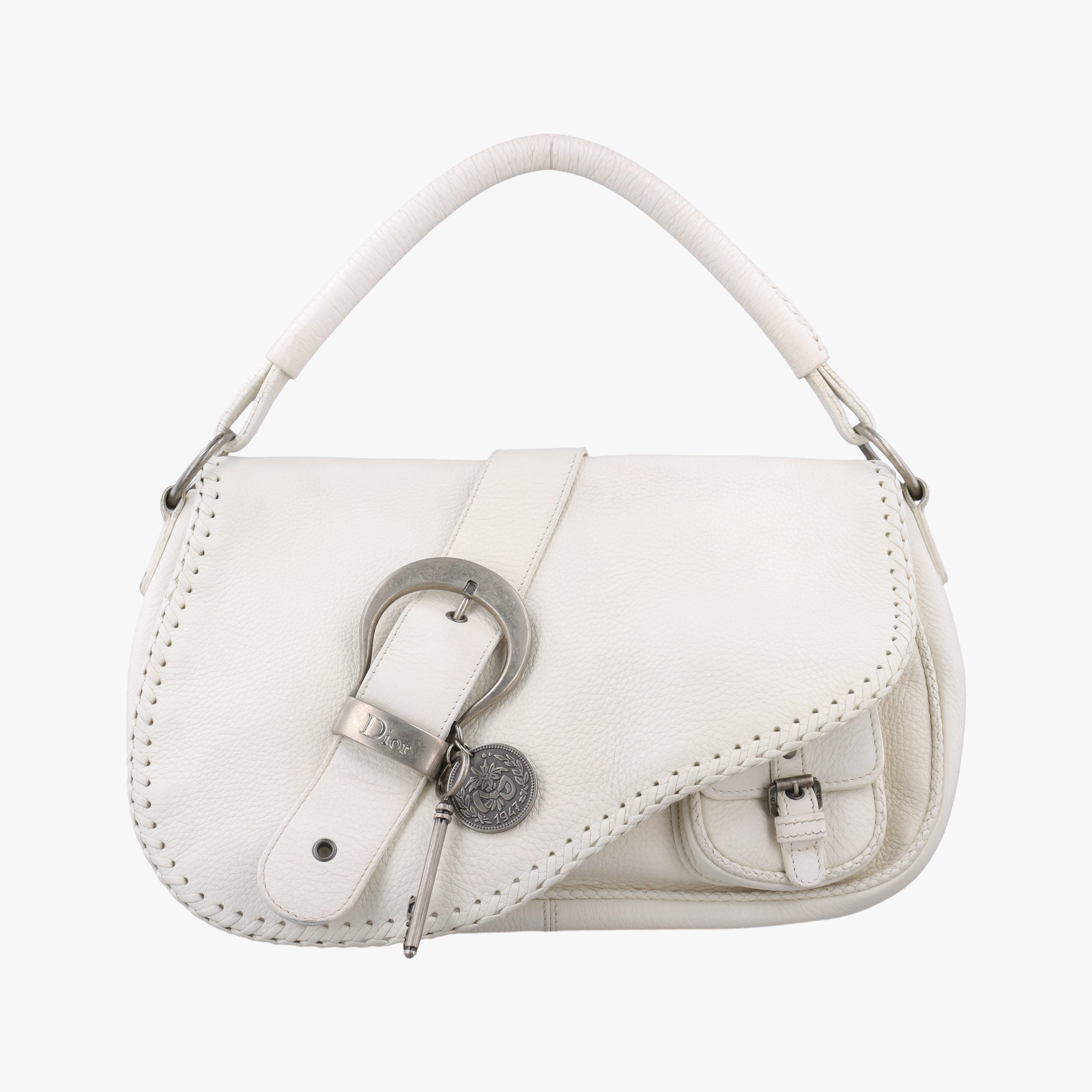 Vintage Christian Dior Gaucho White leather  shoulderbag | stylenewstar