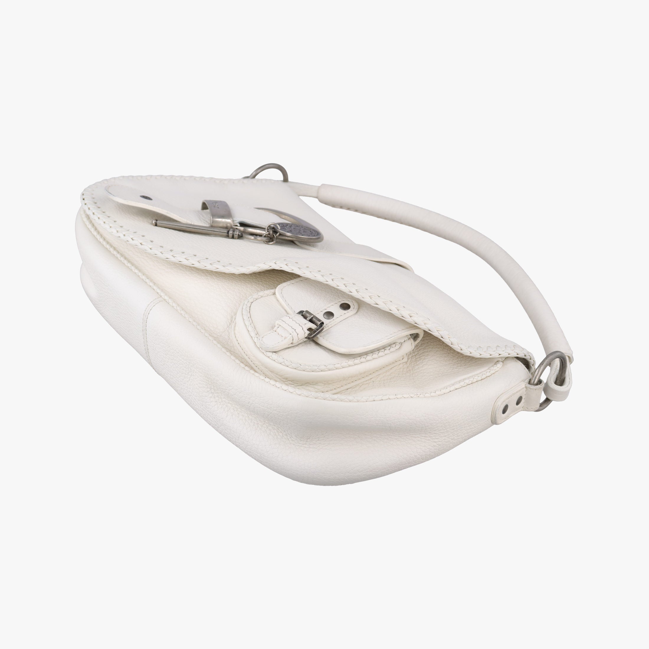 Vintage Christian Dior Gaucho White leather  shoulderbag | stylenewstar