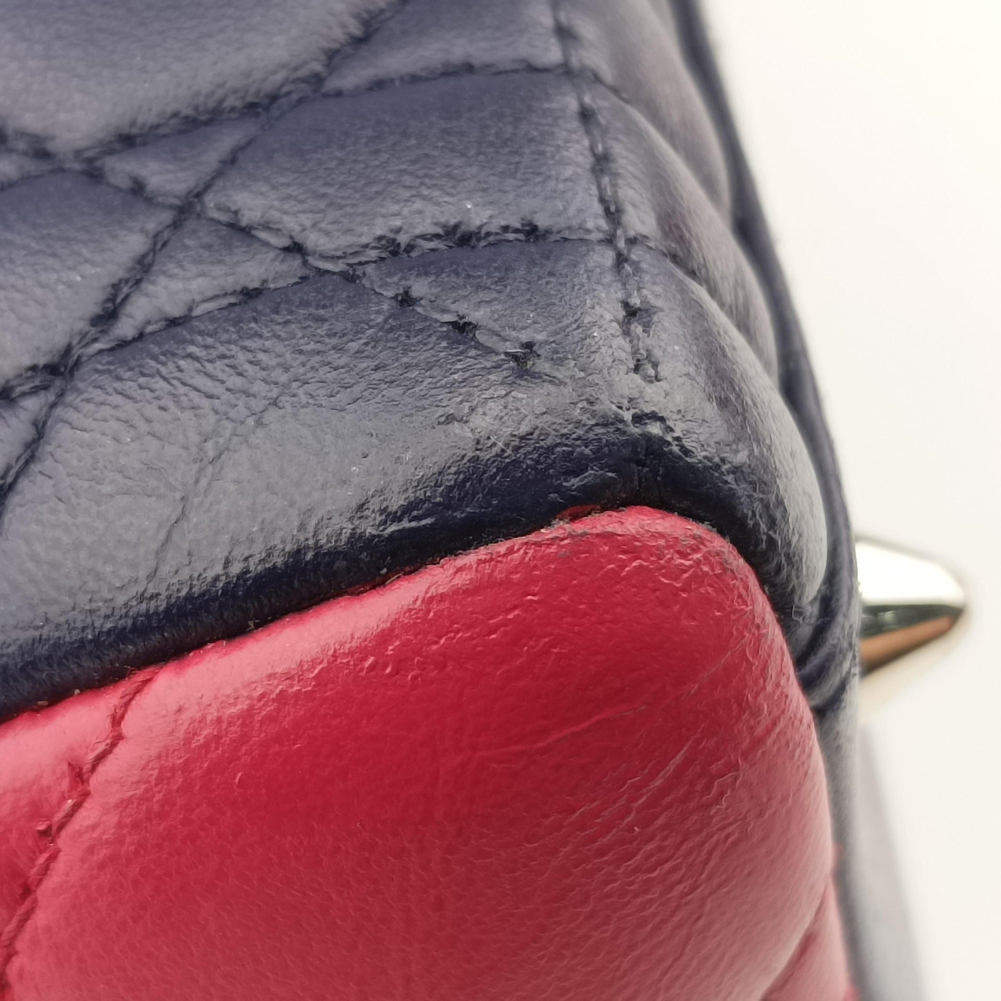 Secondhand Christian Dior Lady Dior Navy×Pink×Light Blue lambskin  handbag | stylenewstar