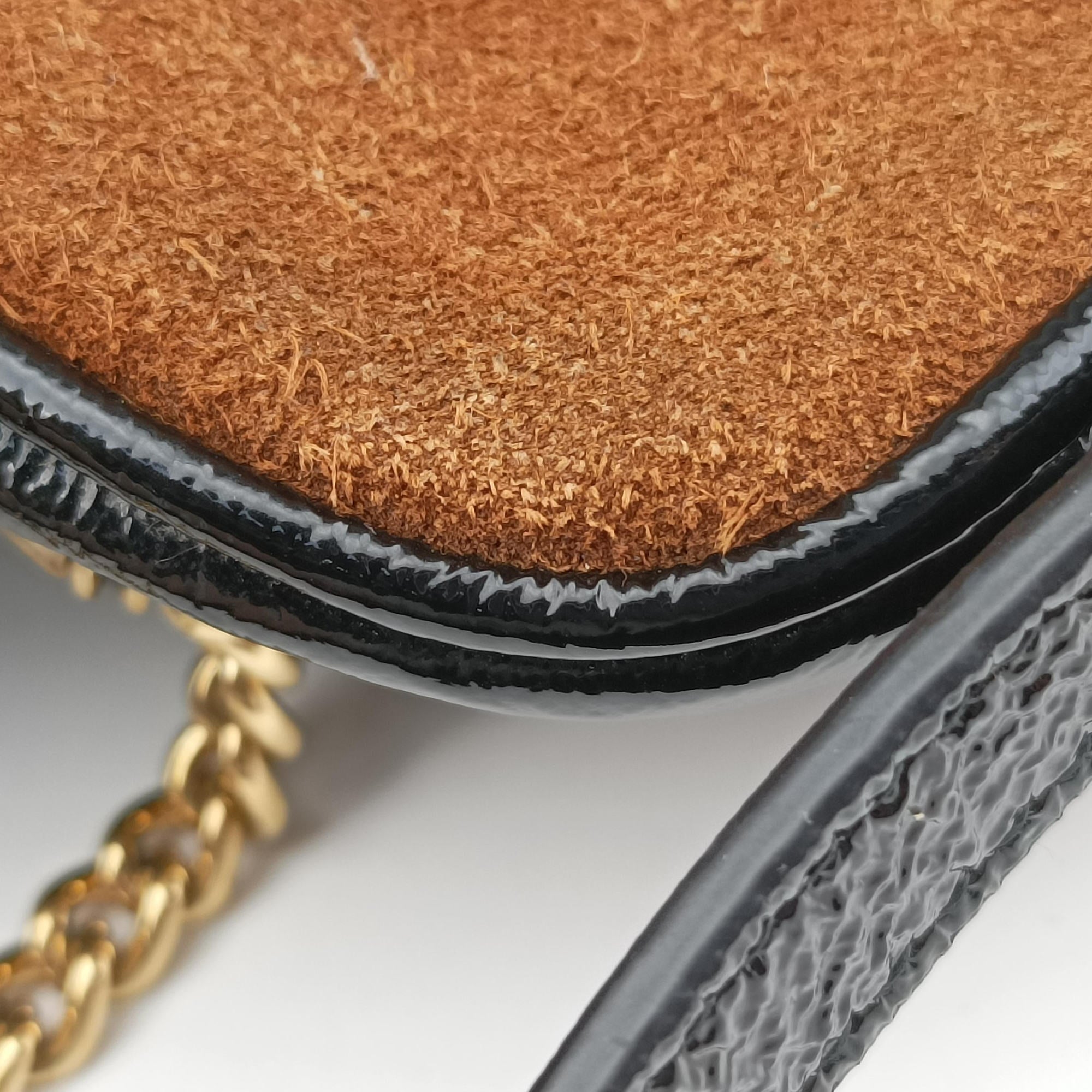 Pre-owned Gucci OPHIDIA Brown×black×multi Suede×leather 517350 shoulderbag | stylenewstar