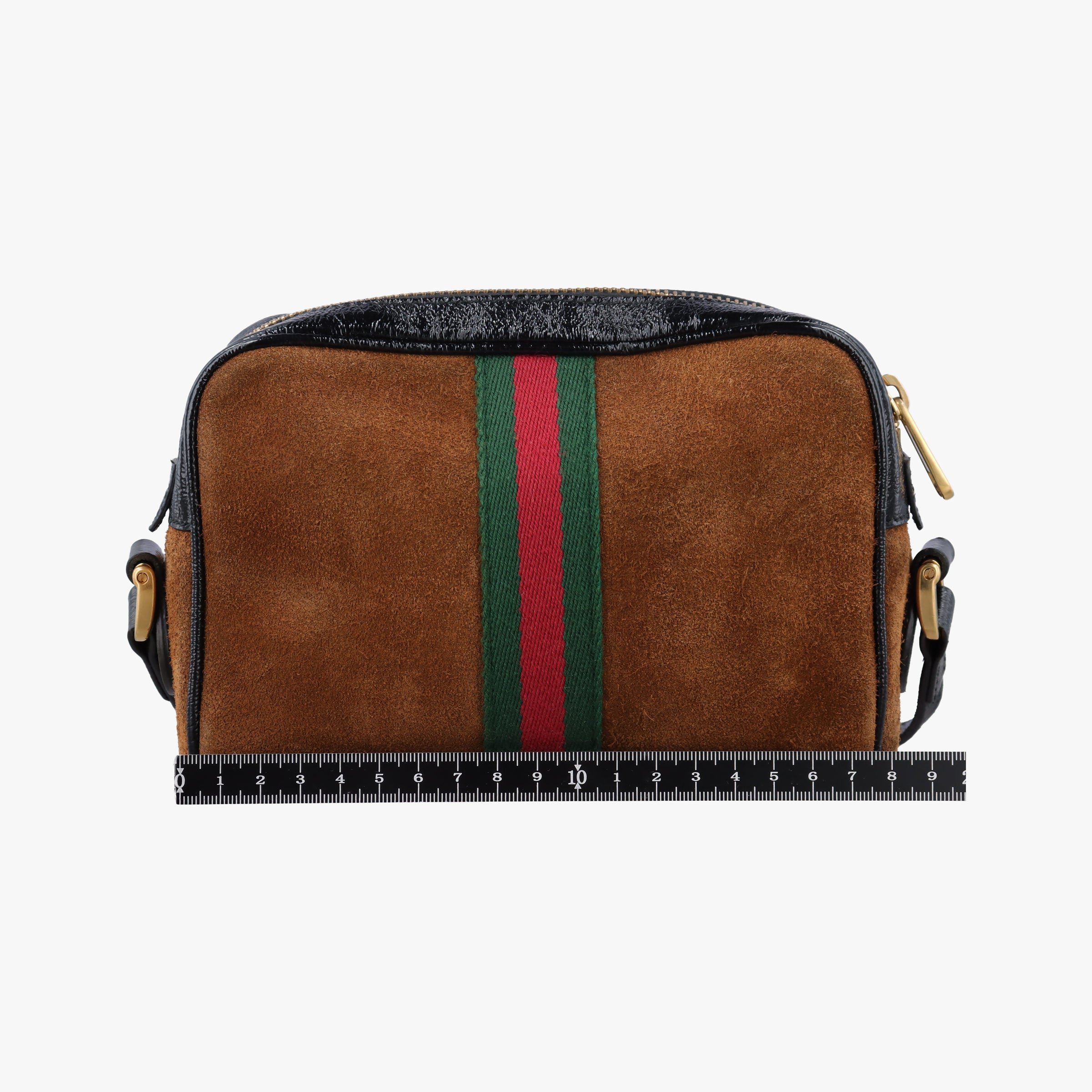 Pre-owned Gucci OPHIDIA Brown×black×multi Suede×leather 517350 shoulderbag | stylenewstar