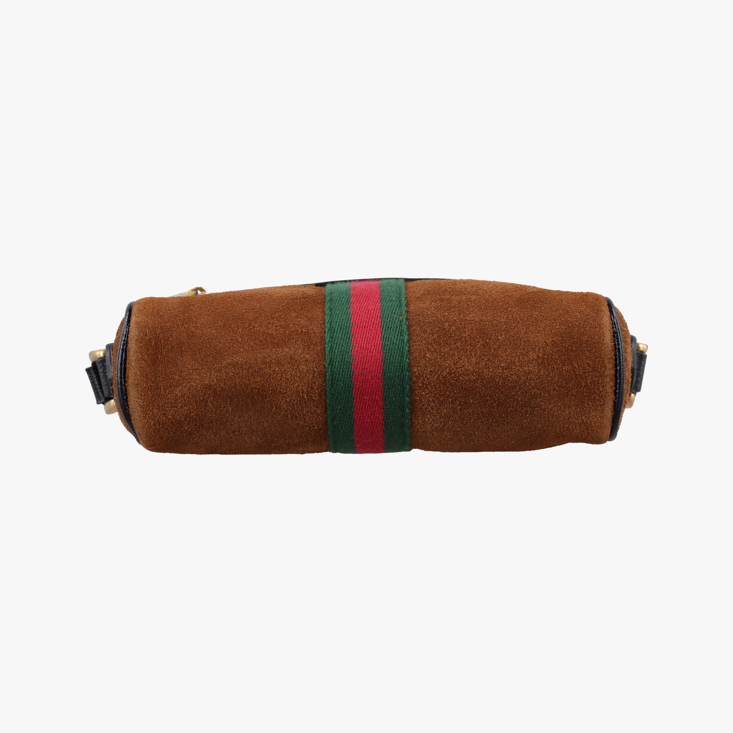 Pre-owned Gucci OPHIDIA Brown×black×multi Suede×leather 517350 shoulderbag | stylenewstar