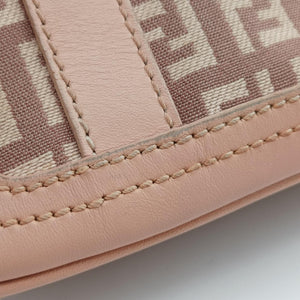 Pre-owned Fendi Zucchino Beige×Pink canvas×Leather 8BL074 handbag | stylenewstar