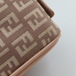Pre-owned Fendi Zucchino Beige×Pink canvas×Leather 8BL074 handbag | stylenewstar