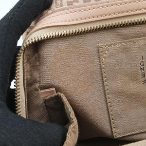 Pre-owned Fendi Zucchino Beige×Pink canvas×Leather 8BL074 handbag | stylenewstar