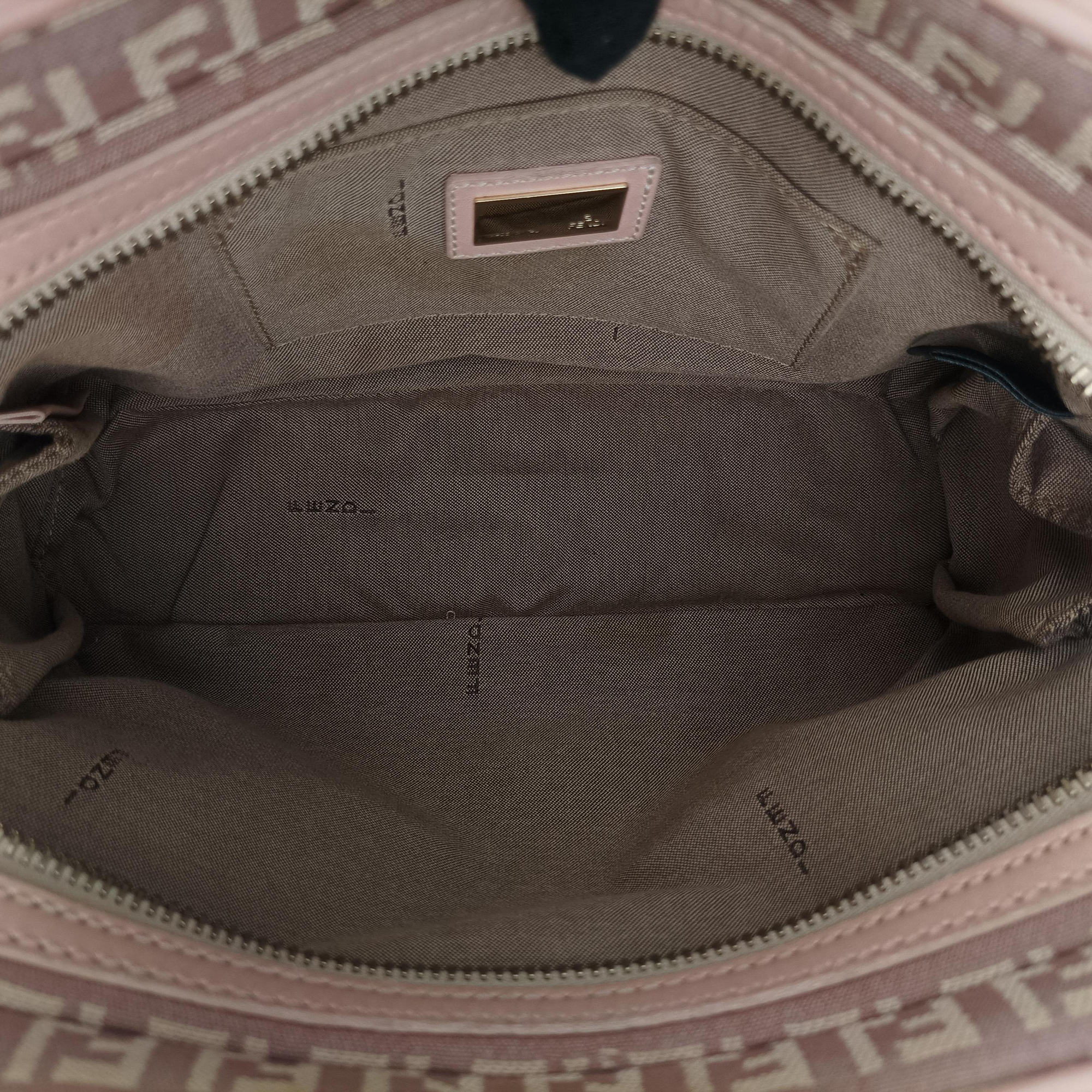 Pre-owned Fendi Zucchino Beige×Pink canvas×Leather 8BL074 handbag | stylenewstar