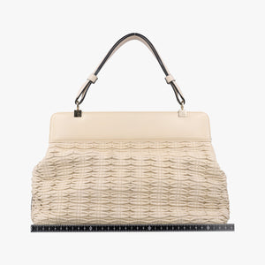 Pre-owned Bvlgari Isabella Rossellini ivory Leather  shoulderbag | stylenewstar