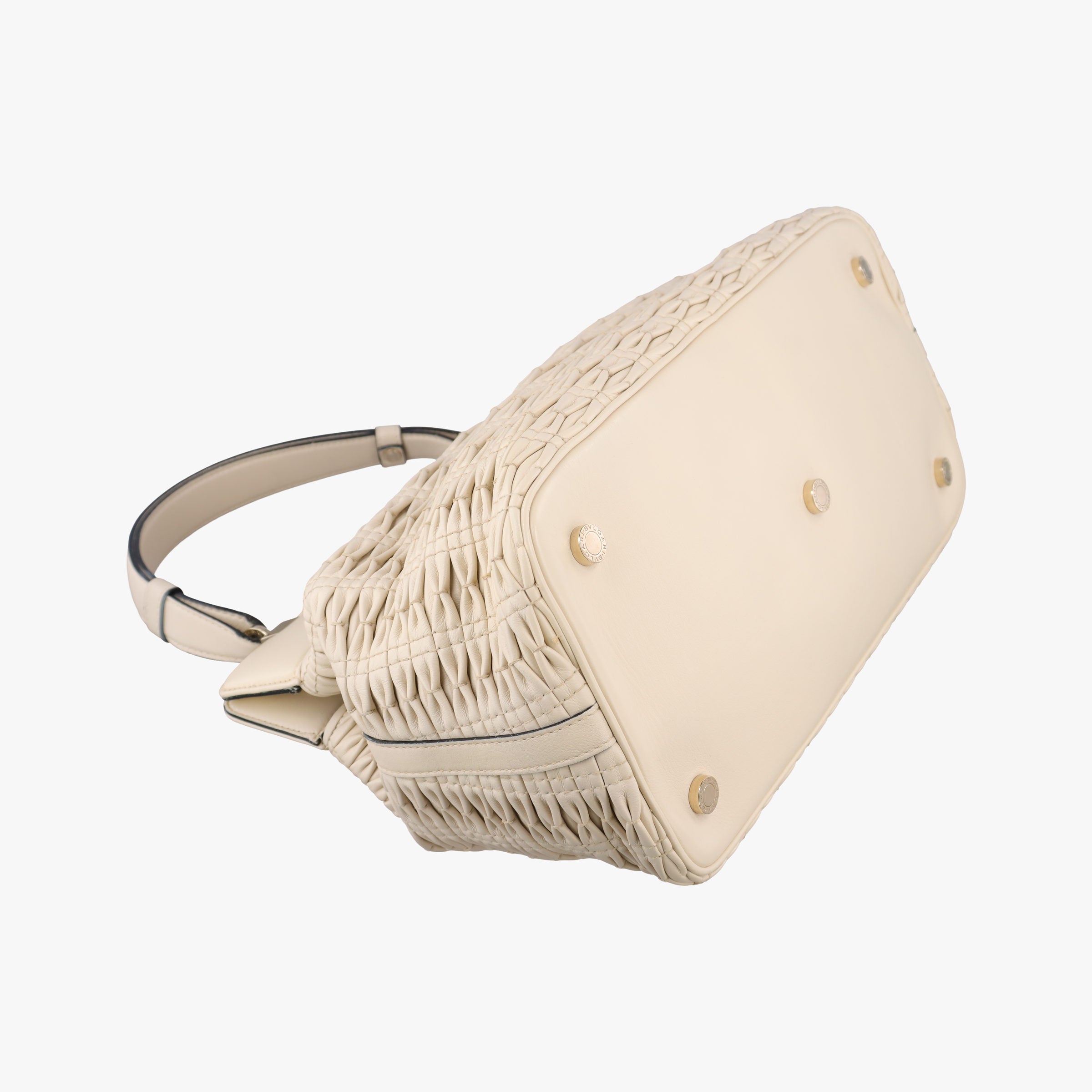 Pre-owned Bvlgari Isabella Rossellini ivory Leather  shoulderbag | stylenewstar