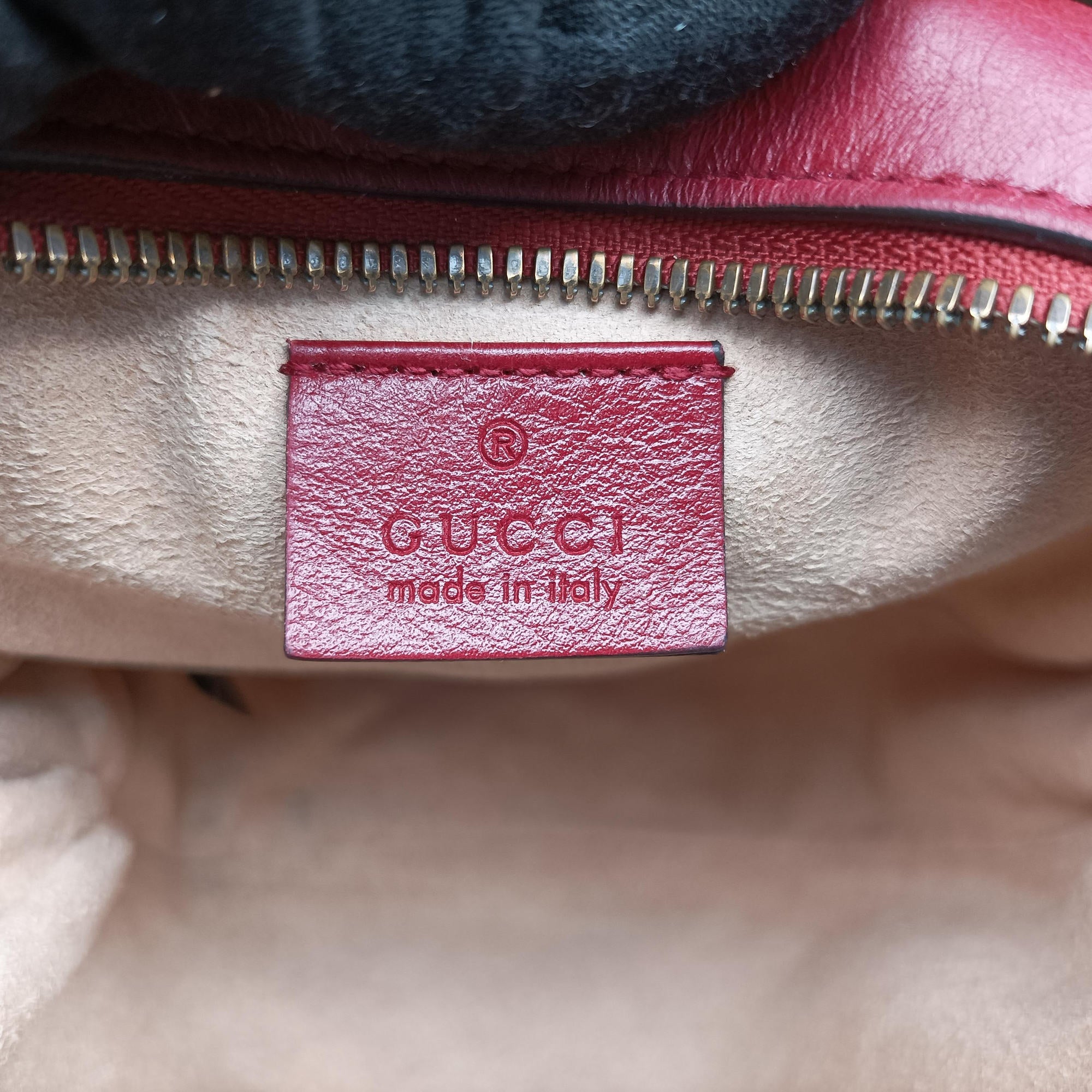 Pre-owned Gucci GG Marmont Red Leather 550154 shoulderbag | stylenewstar