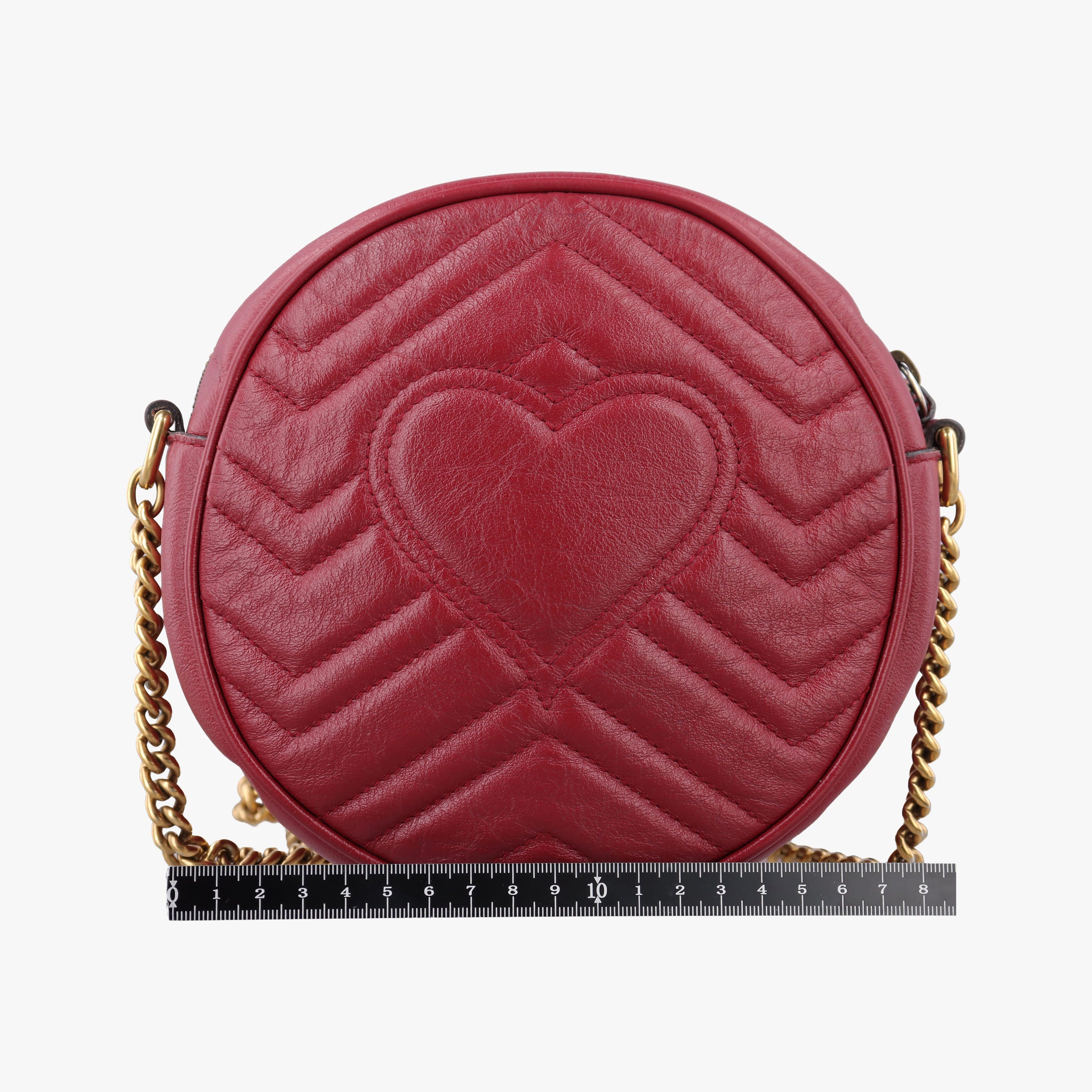Pre-owned Gucci GG Marmont Red Leather 550154 shoulderbag | stylenewstar