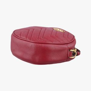 Pre-owned Gucci GG Marmont Red Leather 550154 shoulderbag | stylenewstar