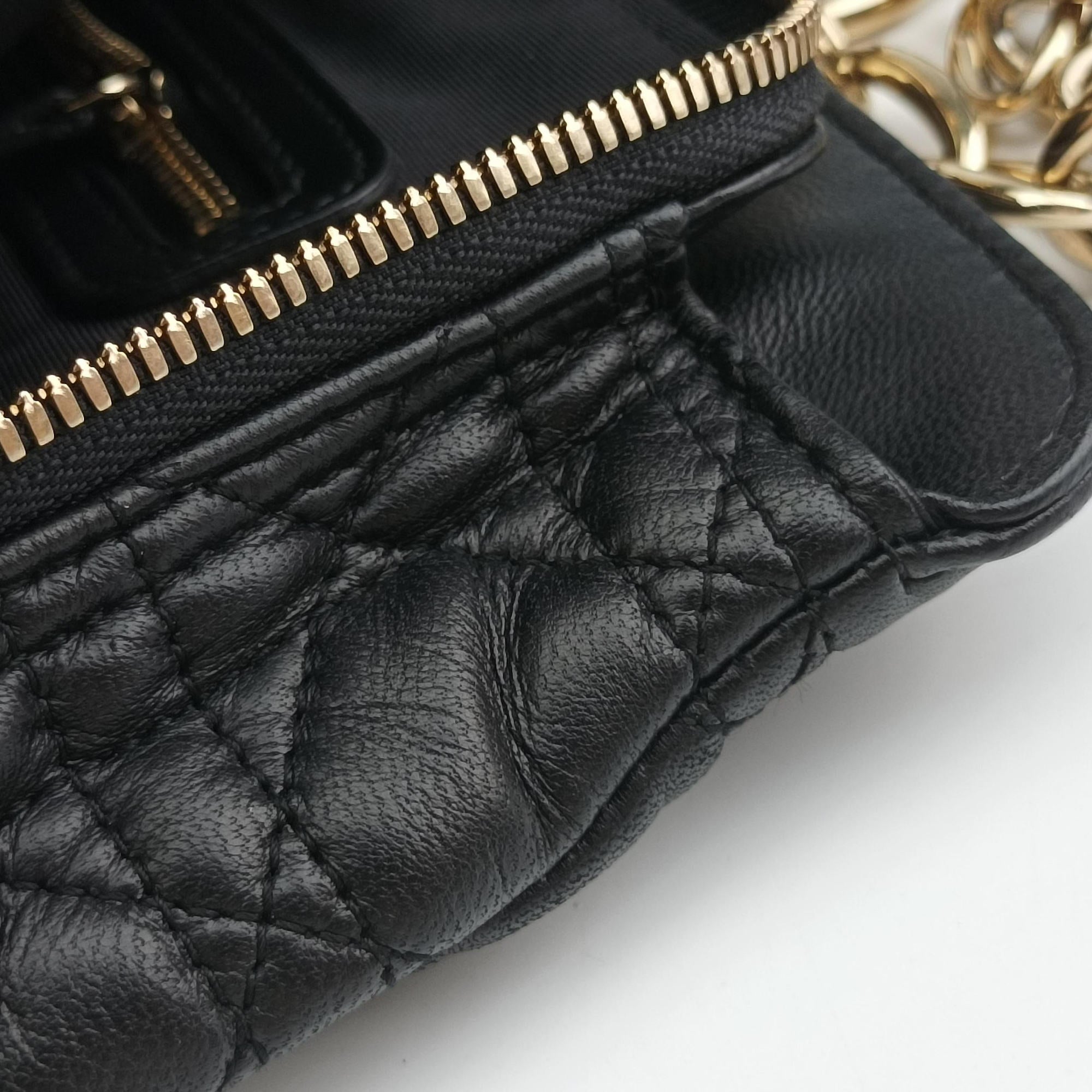 Pre-owned Christian Dior Cannage Dior Soft Shopping Black lambskin  shoulderbag | stylenewstar