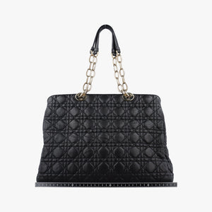 Pre-owned Christian Dior Cannage Dior Soft Shopping Black lambskin  shoulderbag | stylenewstar