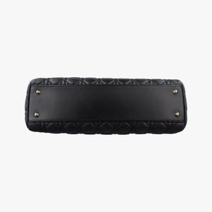 Pre-owned Christian Dior Cannage Dior Soft Shopping Black lambskin  shoulderbag | stylenewstar