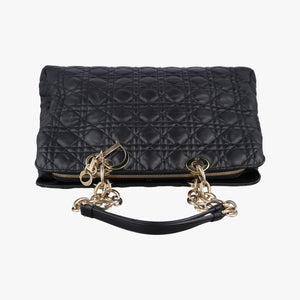 Pre-owned Christian Dior Cannage Dior Soft Shopping Black lambskin  shoulderbag | stylenewstar