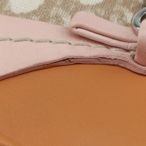 Pre-owned Christian Dior Romantic Heart Trotter Beige x Brown x Pink PVC Coated Canvas x leather  handbag | stylenewstar