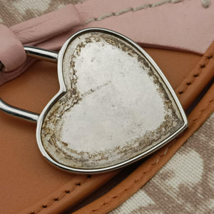 Pre-owned Christian Dior Romantic Heart Trotter Beige x Brown x Pink PVC Coated Canvas x leather  handbag | stylenewstar