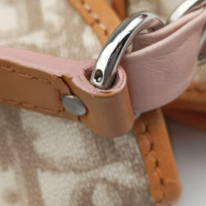 Pre-owned Christian Dior Romantic Heart Trotter Beige x Brown x Pink PVC Coated Canvas x leather  handbag | stylenewstar