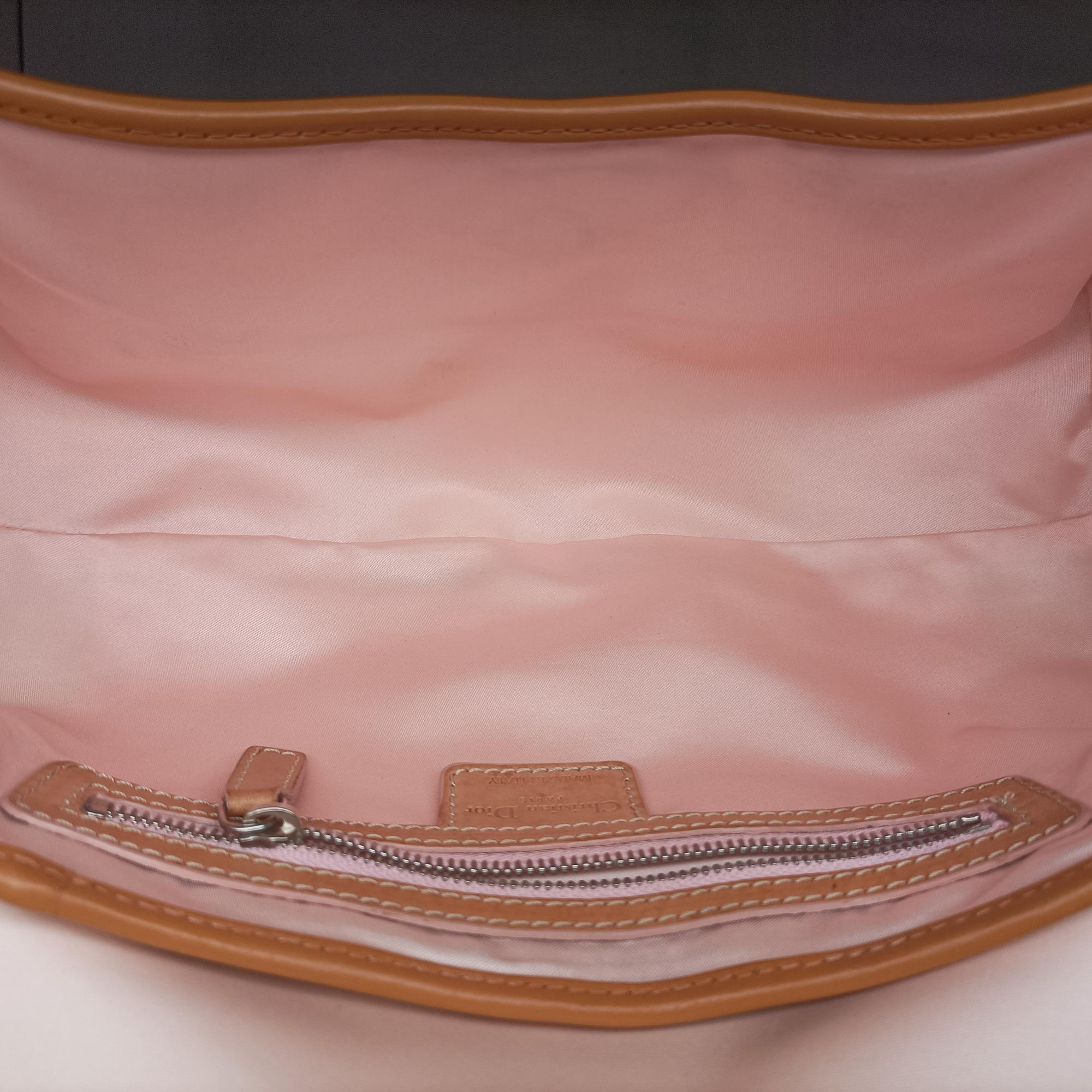 Pre-owned Christian Dior Romantic Heart Trotter Beige x Brown x Pink PVC Coated Canvas x leather  handbag | stylenewstar
