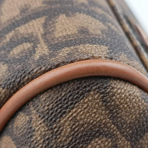 Vintage Christian Dior Trotter Romantique  Bow Brown×Multicolour PVC coated canvas×Leather  handbag | stylenewstar