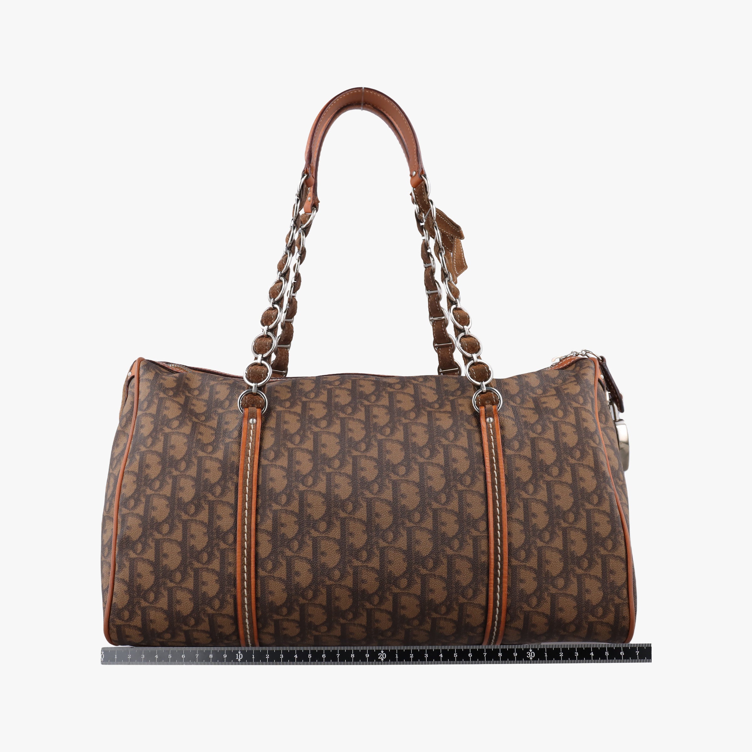 Vintage Christian Dior Trotter Romantique  Bow Brown×Multicolour PVC coated canvas×Leather  handbag | stylenewstar